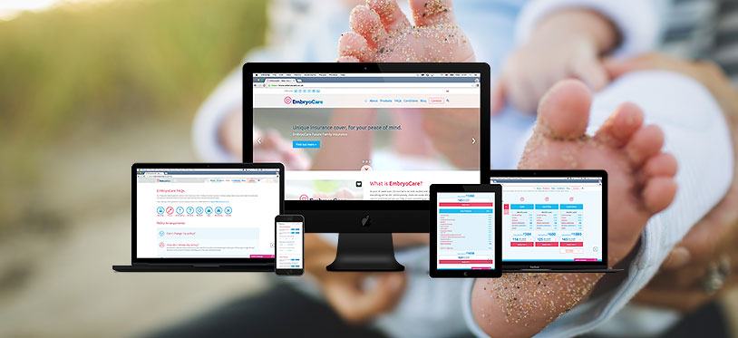 Multiple devices displaying future families website design