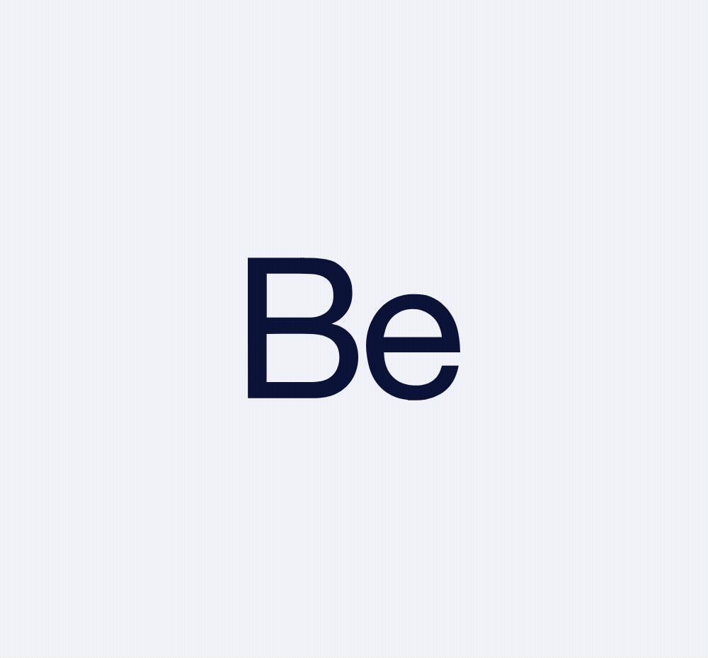 An animated sequence showing various sections of the Behave website, featuring smooth transitions between different logos.