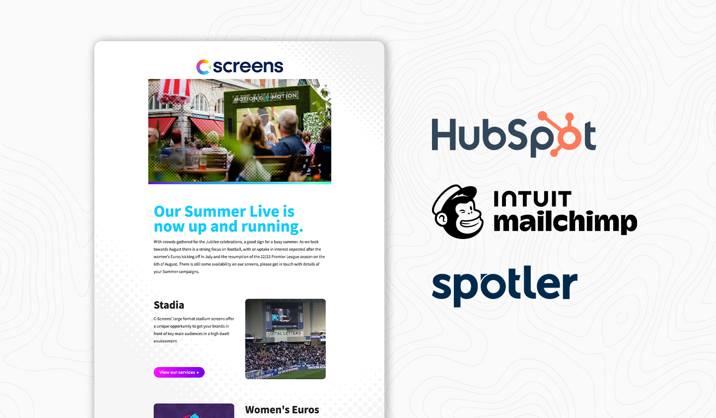 An HTML email template for 