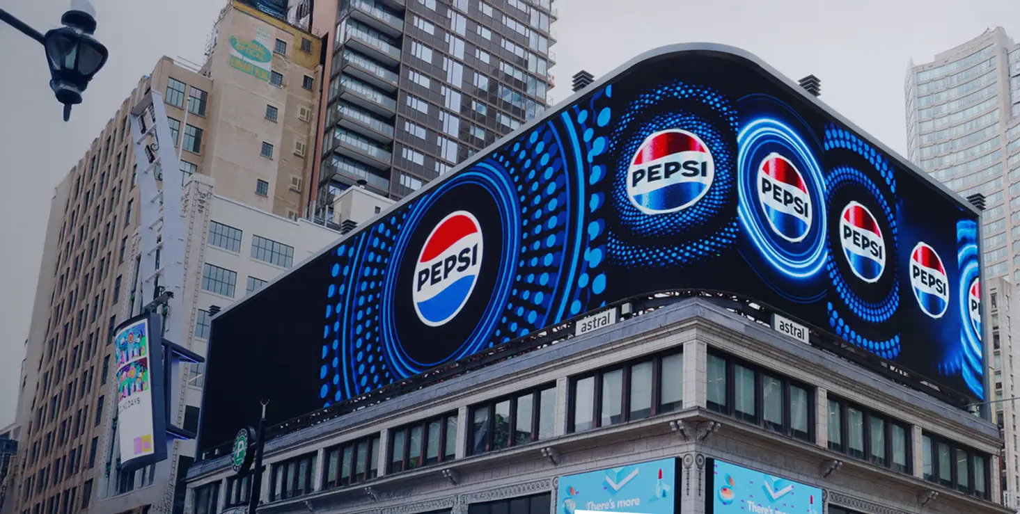 A sleek digital advert created by Talon, featuring bold white typography against a dark background, showcasing a high-end Out-of-Home media brand.