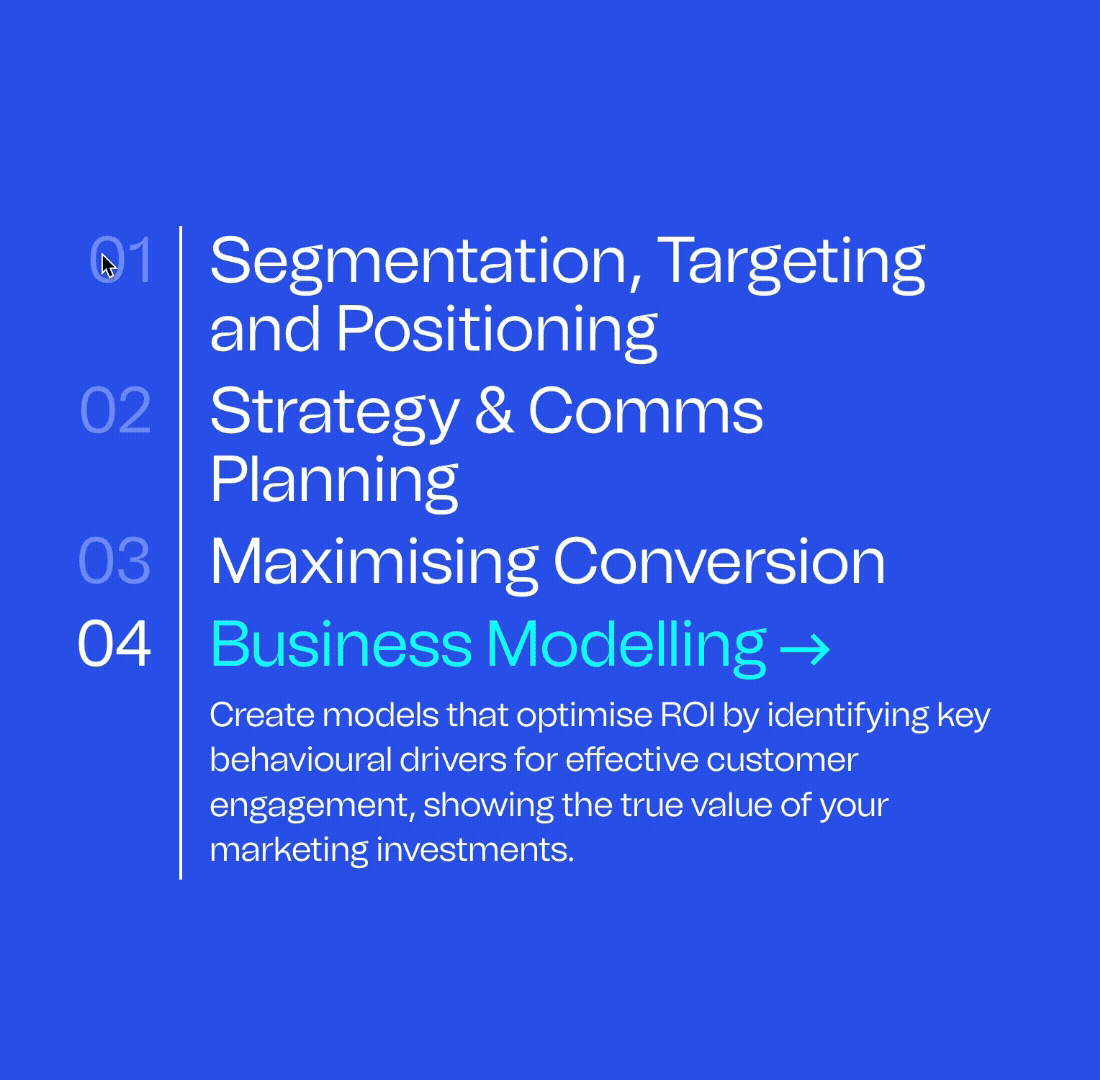 An animation demonstrating interactive elements on the Behave site, such as vertical line reveals and dynamic imagery updates.